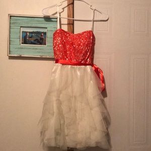 B. Darlin size 3/4 Strapless prom dress short